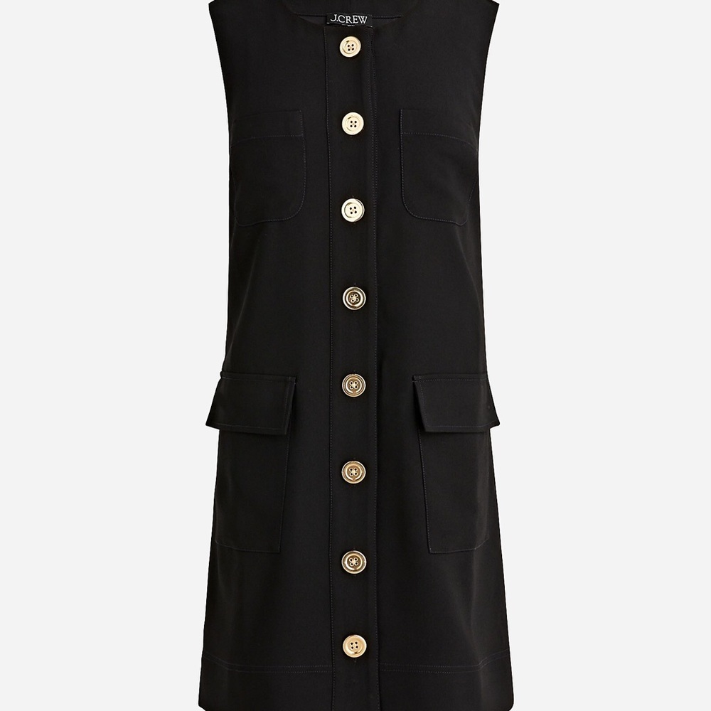 J. Crew Black Shift Dress in Drapey Crepe